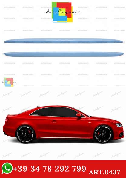 🔥0437 MINIGONNE LATERALI AUDI A5 S5 SPORTBACK 08-14 LOOK S-LINE SOTTOPORTA🔥