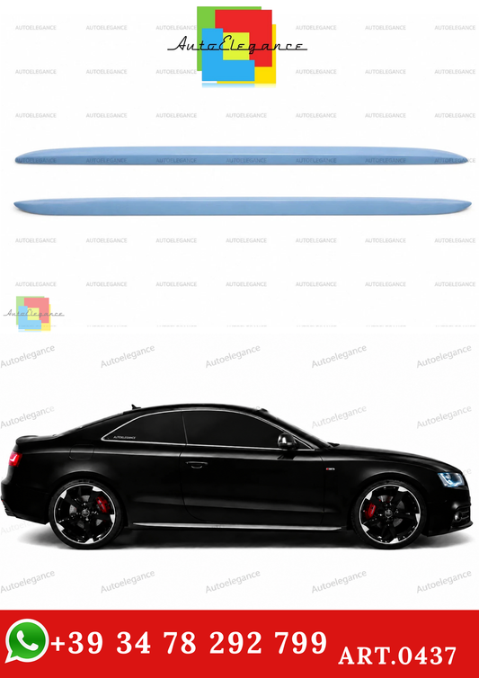 🔥0437 MINIGONNE LATERALI AUDI A5 S5 SPORTBACK 08-14 LOOK S-LINE SOTTOPORTA🔥