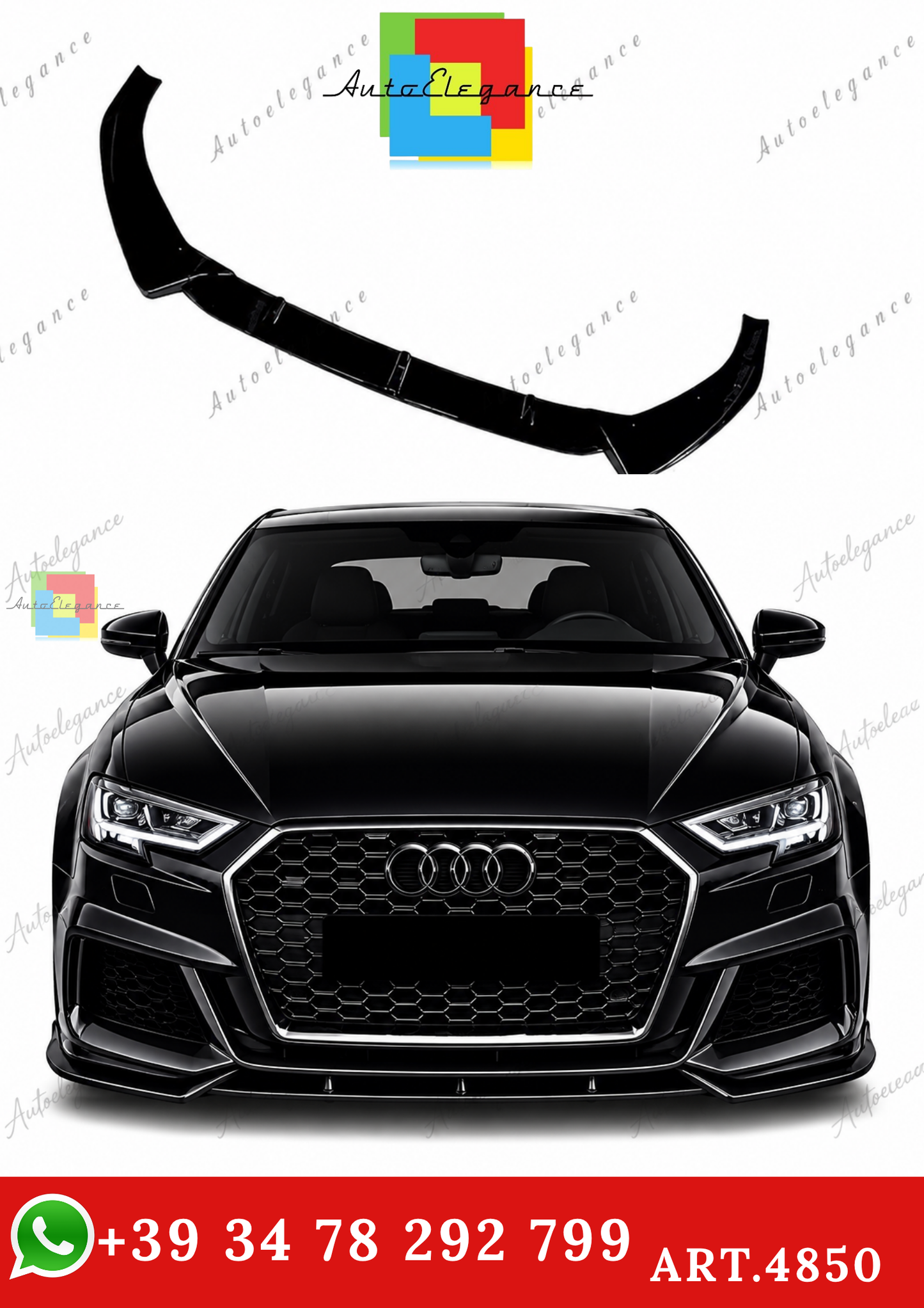 🔥ART.4850 SPLITTER ADATTO PER AUDI S3 A3 8V FL S-LINE 2017-2020🔥