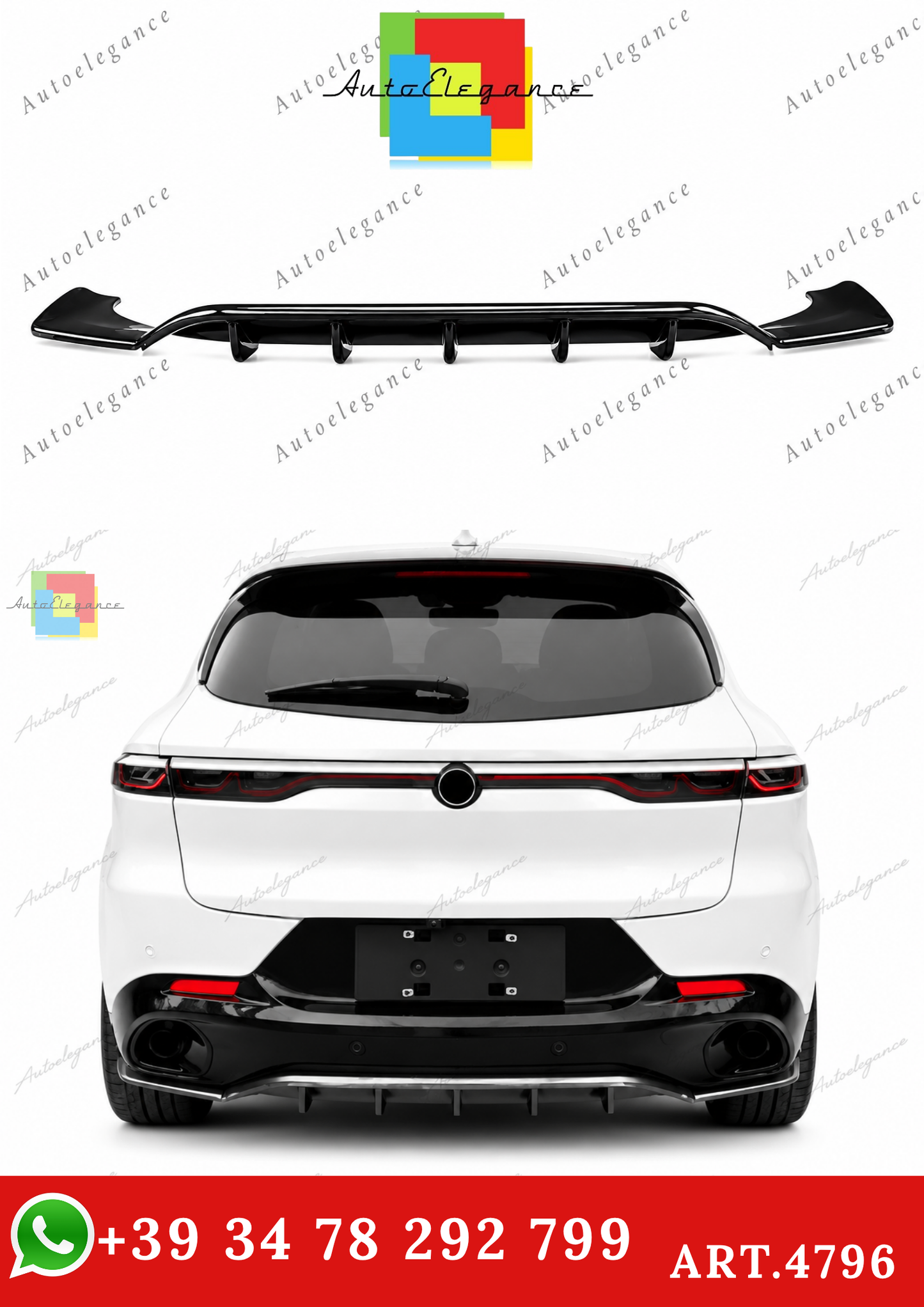 🔥ART.4796 SPLITTER POSTERIORI ADATTO PER ALFA ROMEO TONALE 2023 -2025🔥