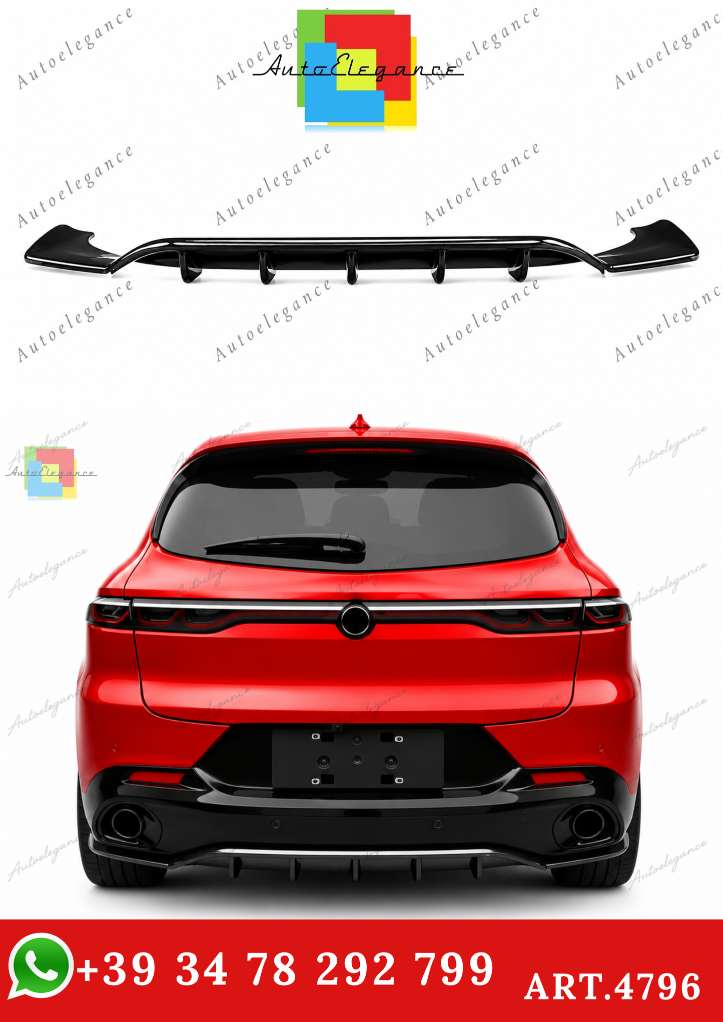 🔥ART.4796 SPLITTER POSTERIORI ADATTO PER ALFA ROMEO TONALE 2023 -2025🔥