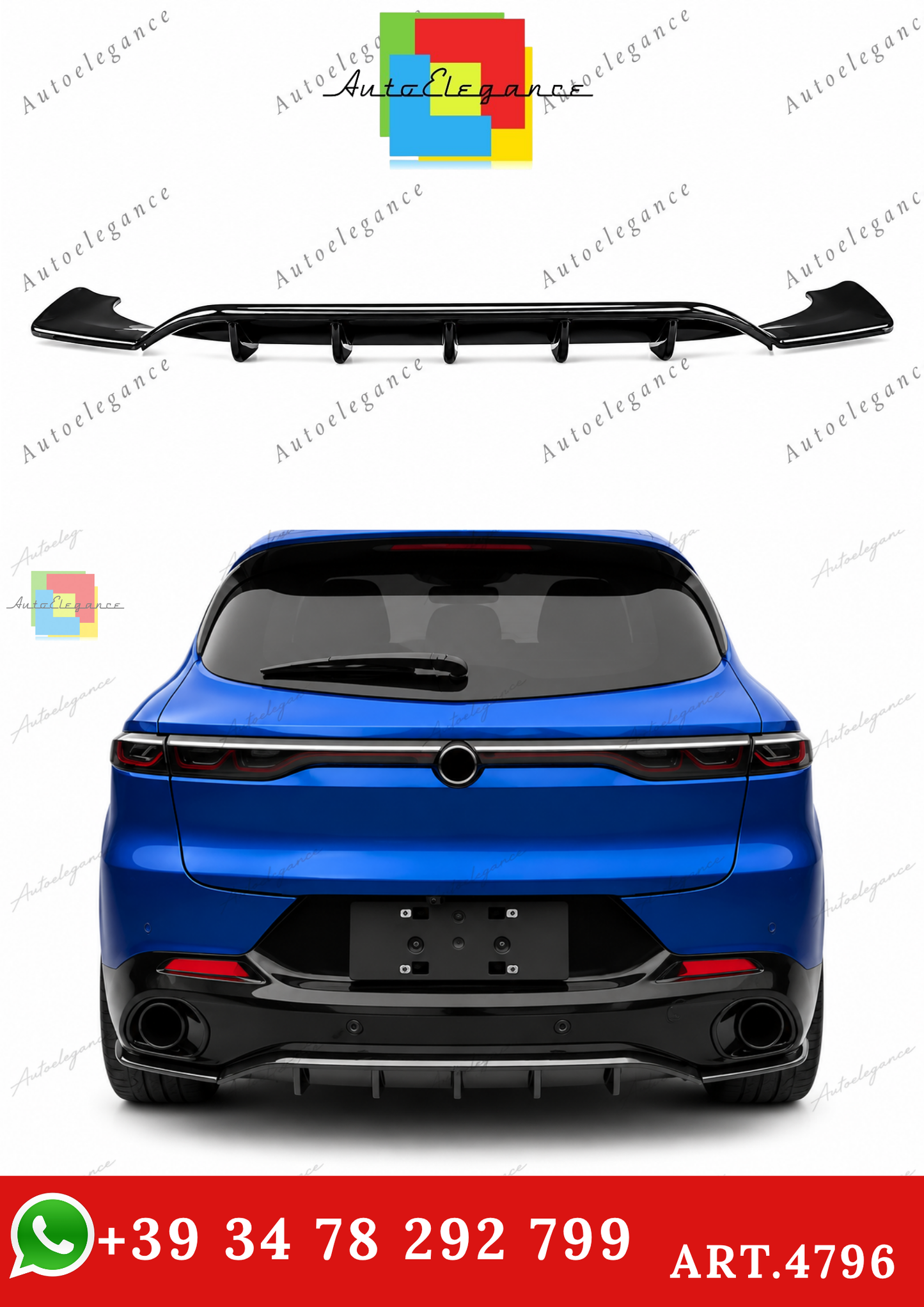 🔥ART.4796 SPLITTER POSTERIORI ADATTO PER ALFA ROMEO TONALE 2023 -2025🔥