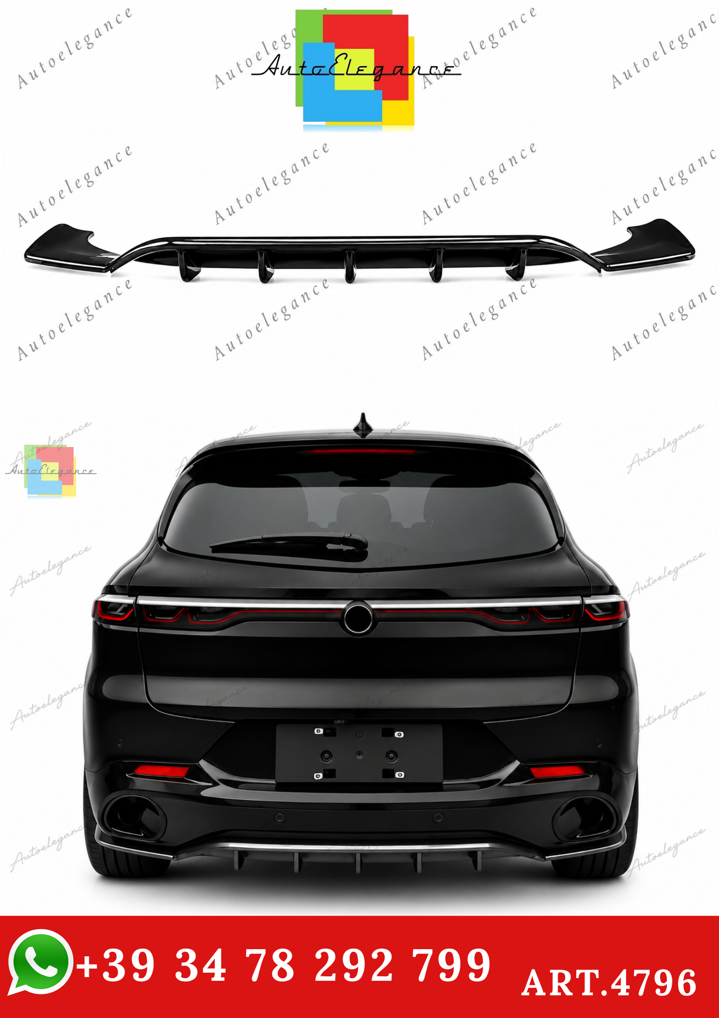 🔥ART.4796 SPLITTER POSTERIORI ADATTO PER ALFA ROMEO TONALE 2023 -2025🔥