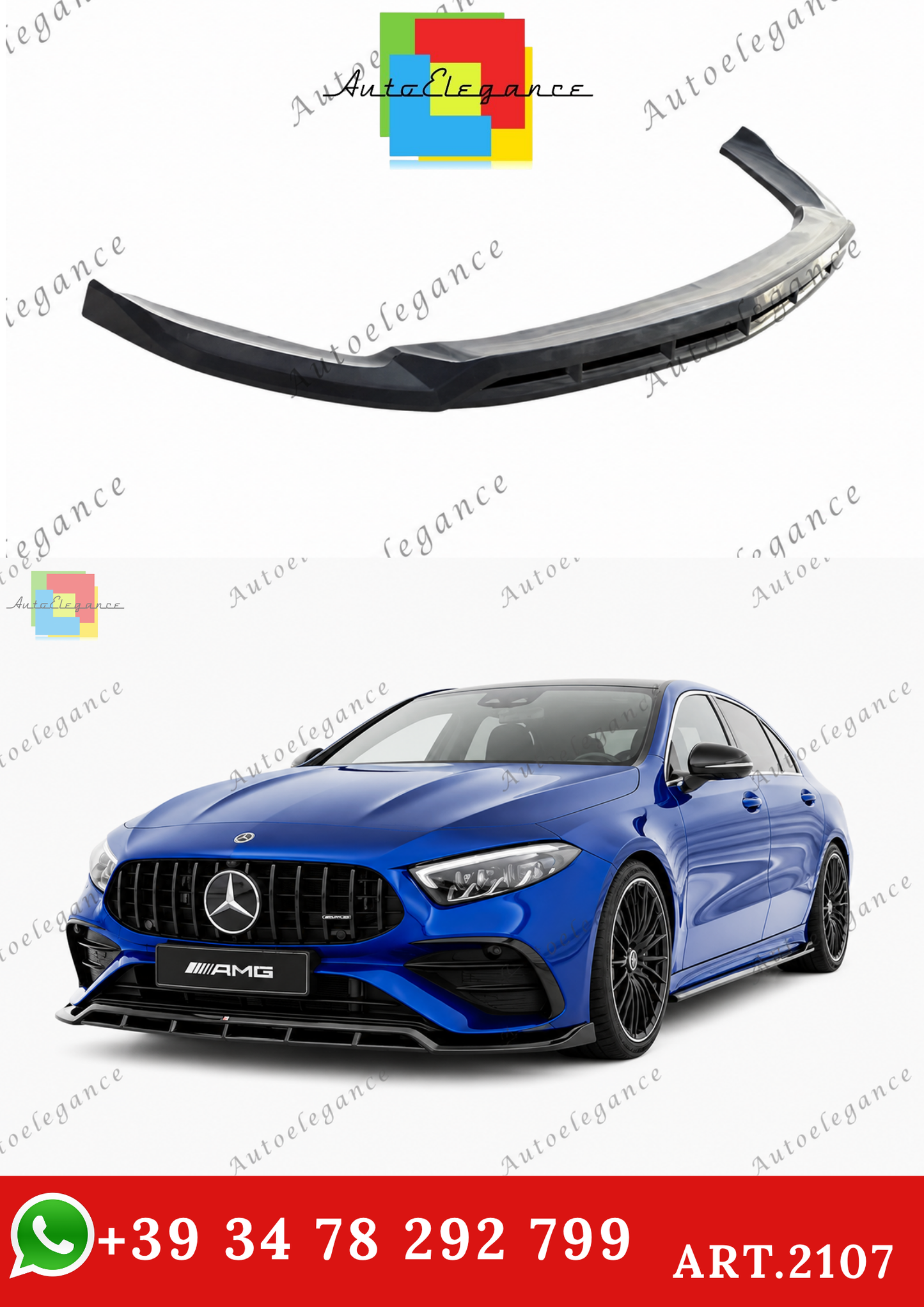 🔥ART.2107 SPLITTER PER MERCEDES CLASSE A W177 2024+ NERO LUCIDO (4 PEZZI)🔥