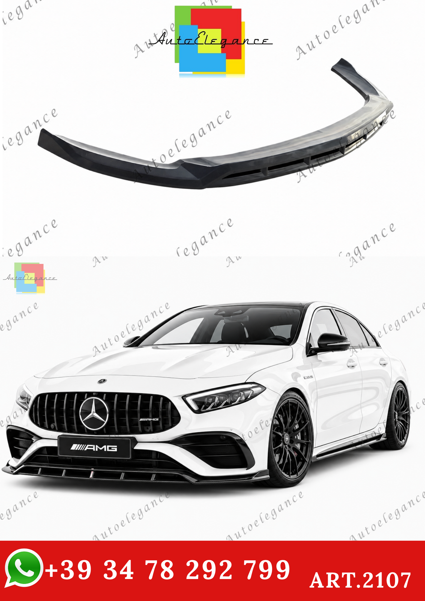 🔥ART.2107 SPLITTER PER MERCEDES CLASSE A W177 2024+ NERO LUCIDO (4 PEZZI)🔥