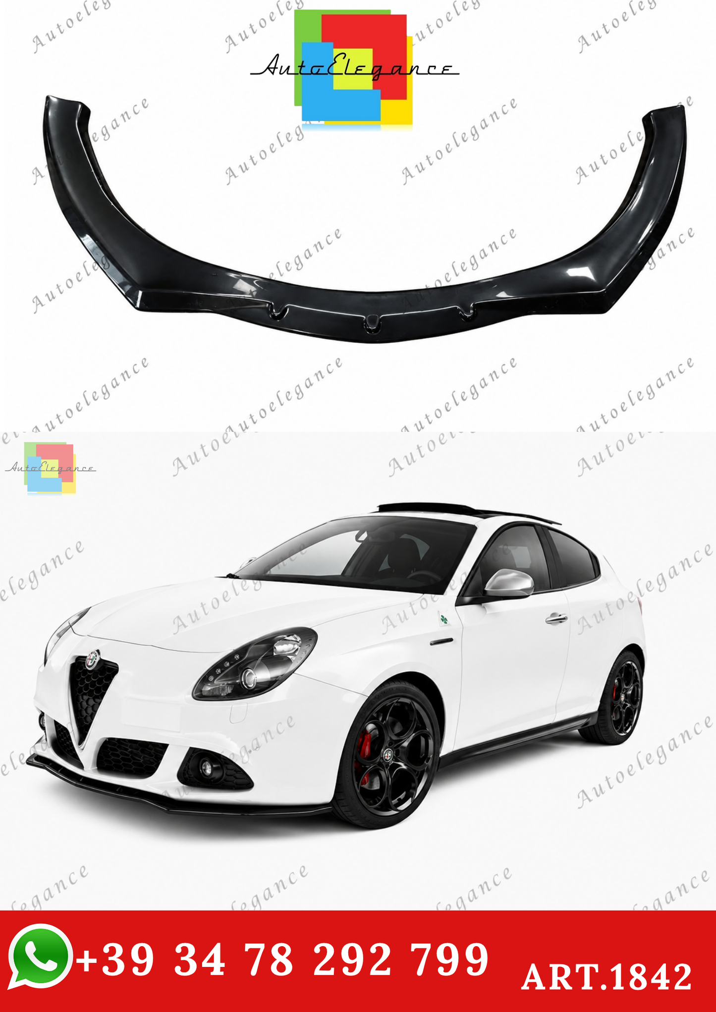 🔥ART.1842 SPLITTER ADATTO PER ALFA ROMEO GIULIETTA 2010-2020 NERO LUCIDO🔥