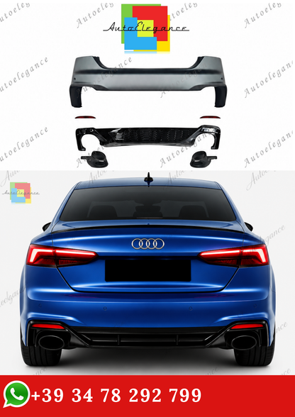 🔥PARAURTI POSTERIORE ADATTO PER AUDI A5 F5 16-19 LOOK RS5 2020+🔥