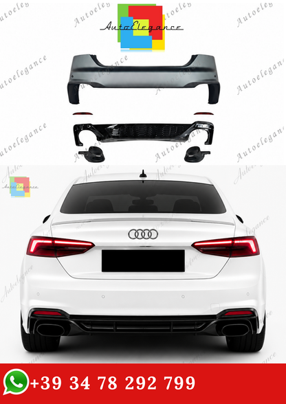 🔥PARAURTI POSTERIORE ADATTO PER AUDI A5 F5 16-19 LOOK RS5 2020+🔥