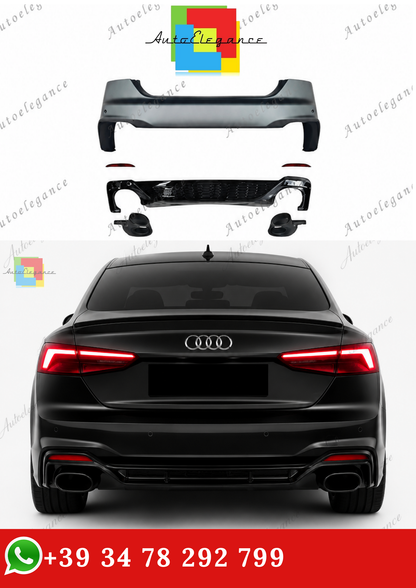 🔥PARAURTI POSTERIORE ADATTO PER AUDI A5 F5 16-19 LOOK RS5 2020+🔥