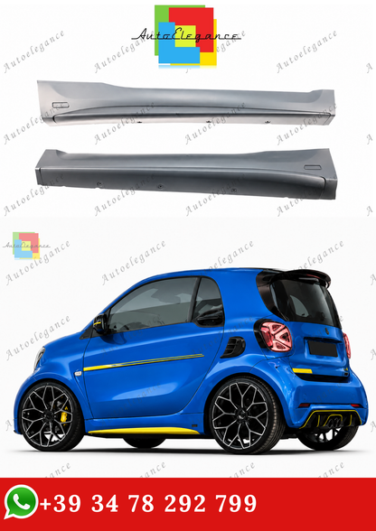 🔥MINIGONNE LATERALI STILE BRABUS PER SMART FORTWO (453) COUPE / CABRIO 🔥