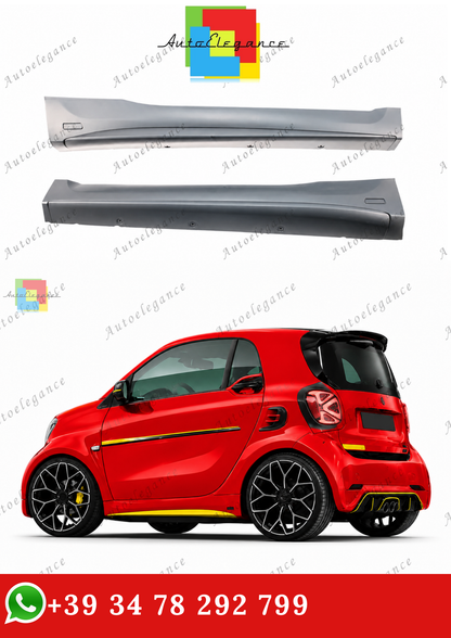 🔥MINIGONNE LATERALI STILE BRABUS PER SMART FORTWO (453) COUPE / CABRIO 🔥