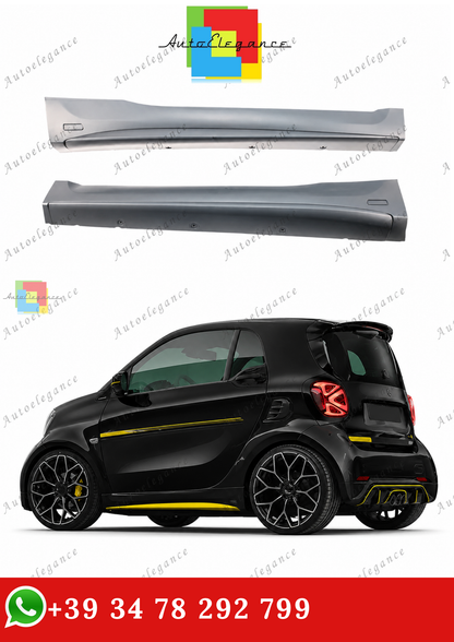 🔥MINIGONNE LATERALI STILE BRABUS PER SMART FORTWO (453) COUPE / CABRIO 🔥