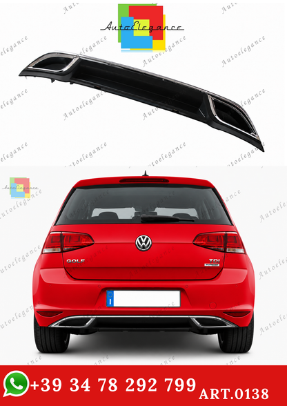 🔥ART.0138 DIFFUSORE PER VW GOLF 7 VII 12-16 SOTTO PARAURTI LOOK 7.5 IN ABS🔥
