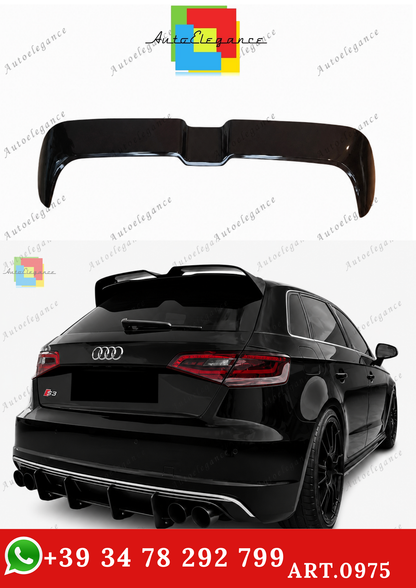 🔥ART.0975 SPOILER PER AUDI A3 8V 12-20 SPORTBACK LOOK OETTINGER NERO LUCIDO🔥