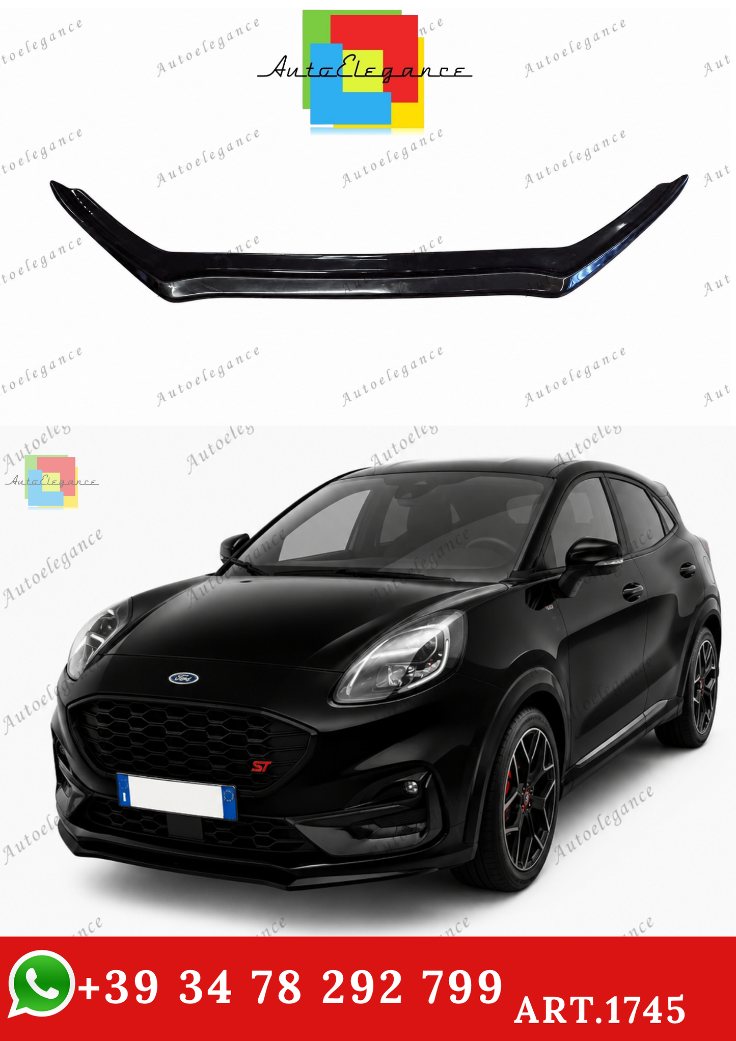🔥ART.1745 SPLITTER ADATTO PER FORD PUMA ST-LINE 2019+ NERO LUCIDO🔥