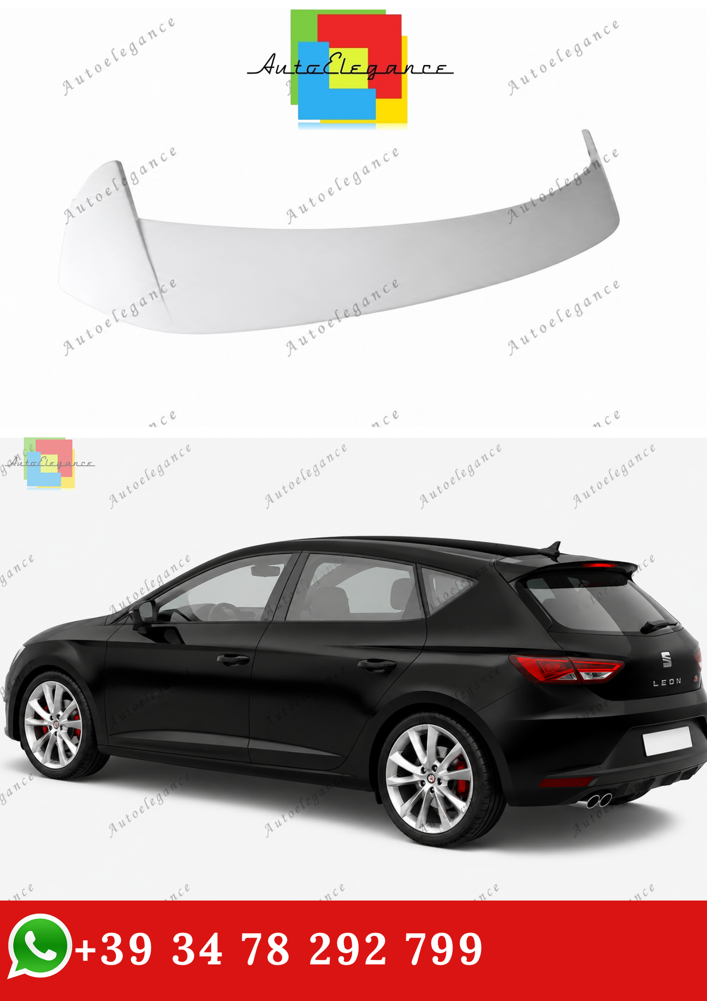 🔥SPOILER TETTO PER SEAT LEON 5F 5 PORTE POSTERIORE IN ABS -🔥