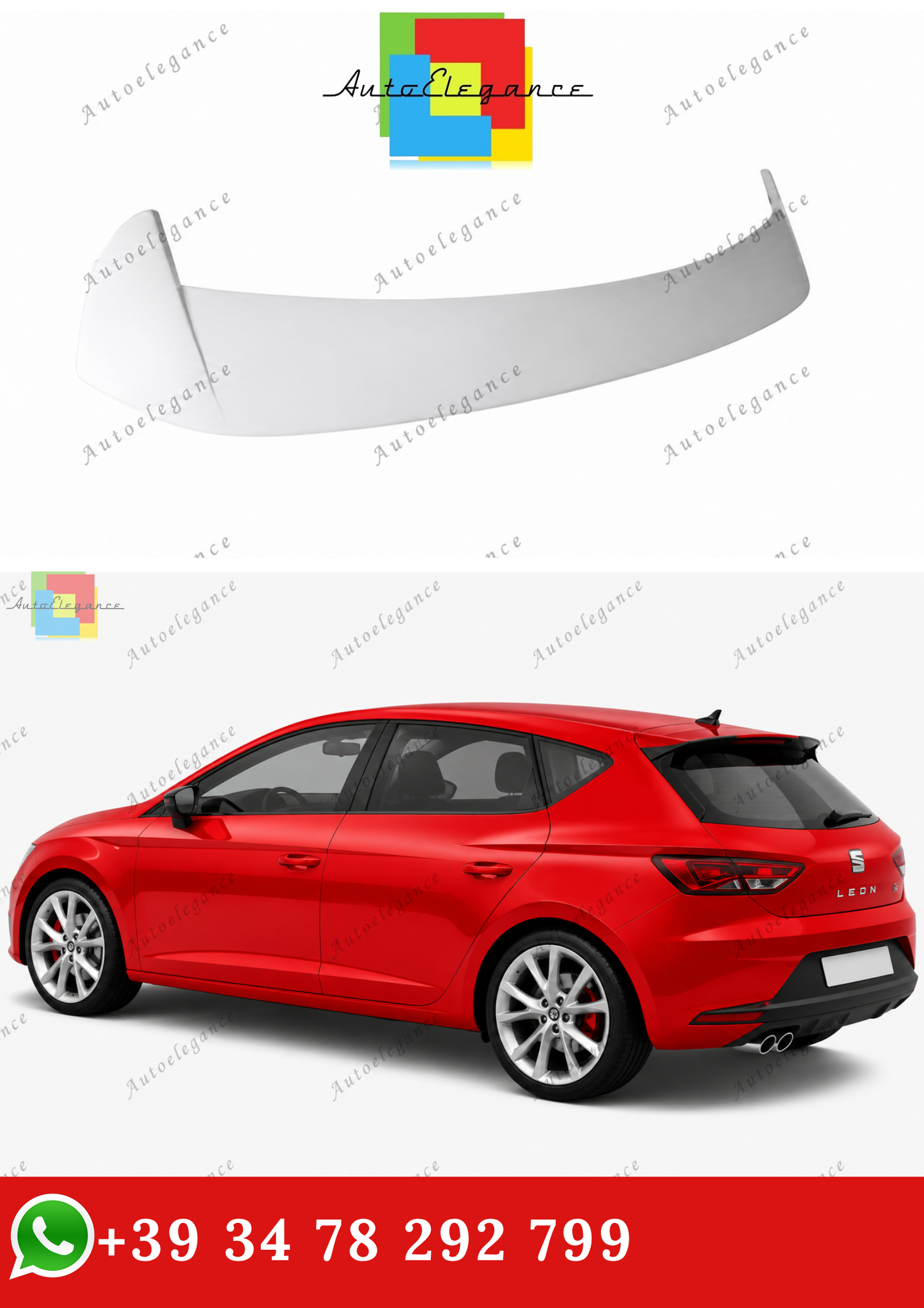 🔥SPOILER TETTO PER SEAT LEON 5F 5 PORTE POSTERIORE IN ABS -🔥