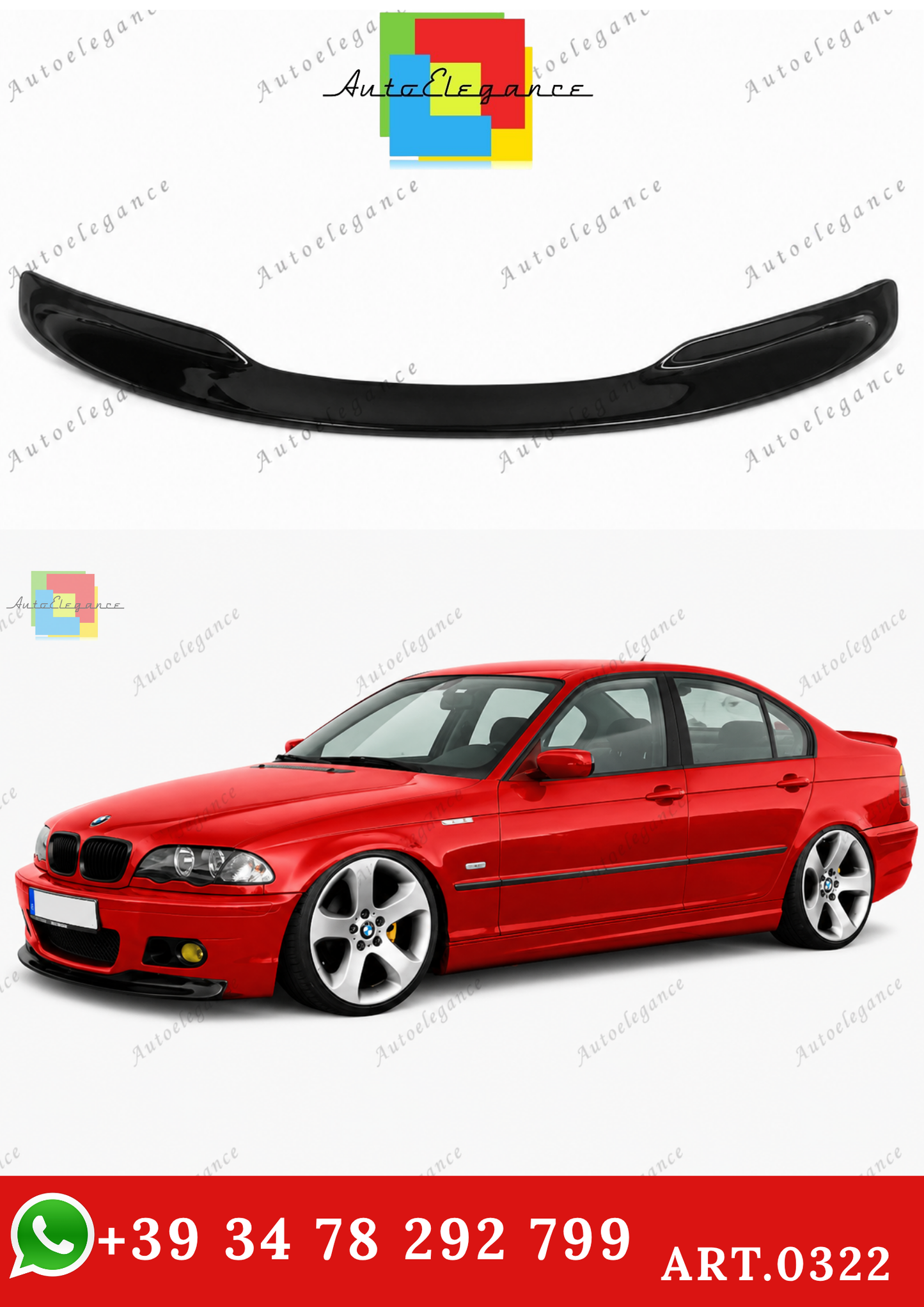 🔥ART.0322 SPLITTER ANTERIORE NERO PER PARAURTI BMW SERIE 3 E46 M3🔥