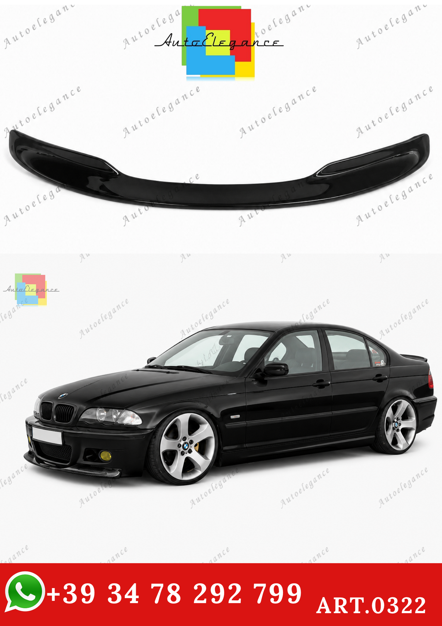 🔥ART.0322 SPLITTER ANTERIORE NERO PER PARAURTI BMW SERIE 3 E46 M3🔥