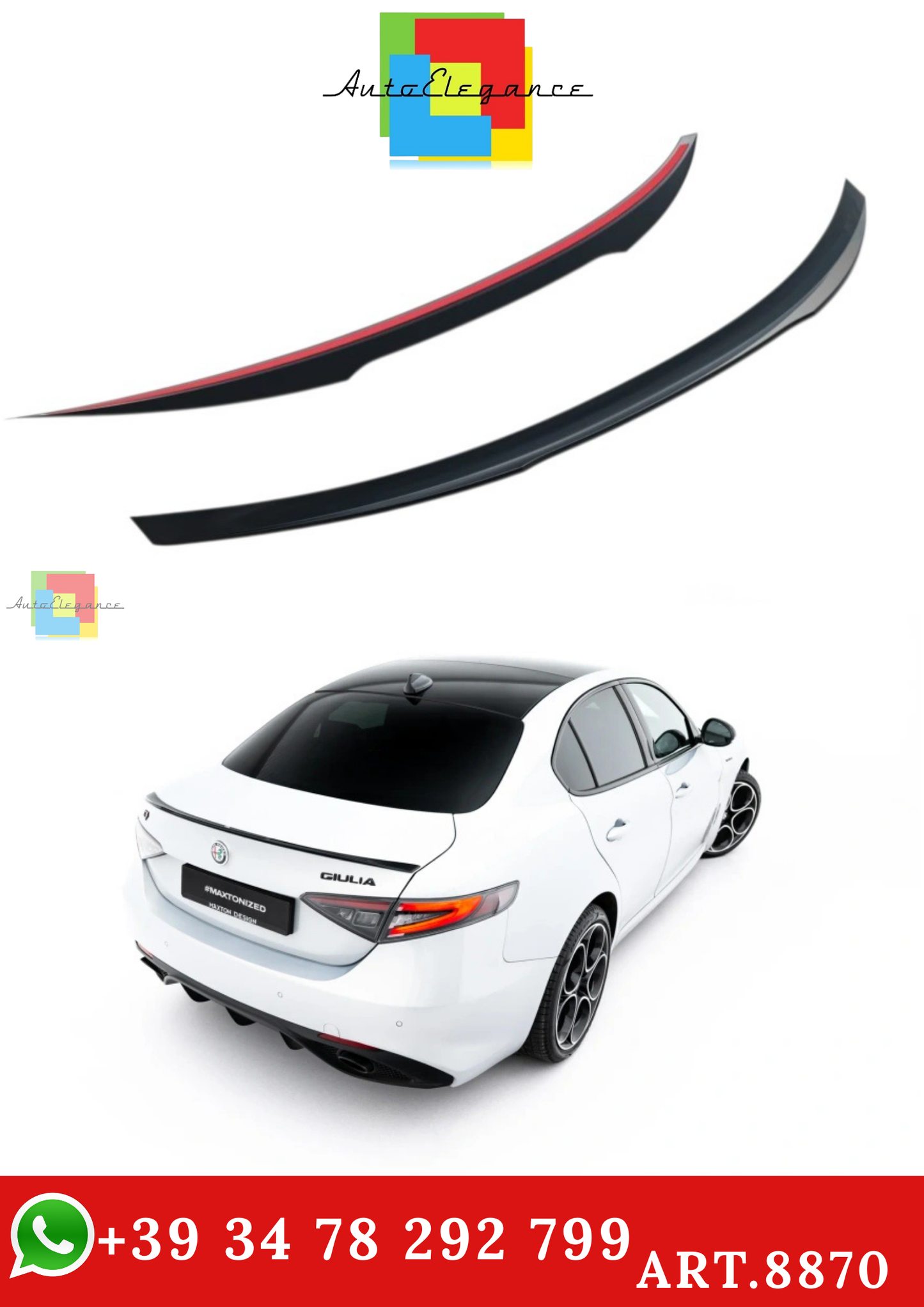 🔥ART.8870 SPOILER CAP ALFA ROMEO GIULIA STANDARD / SPORT / QUADRIFOGLIO🔥