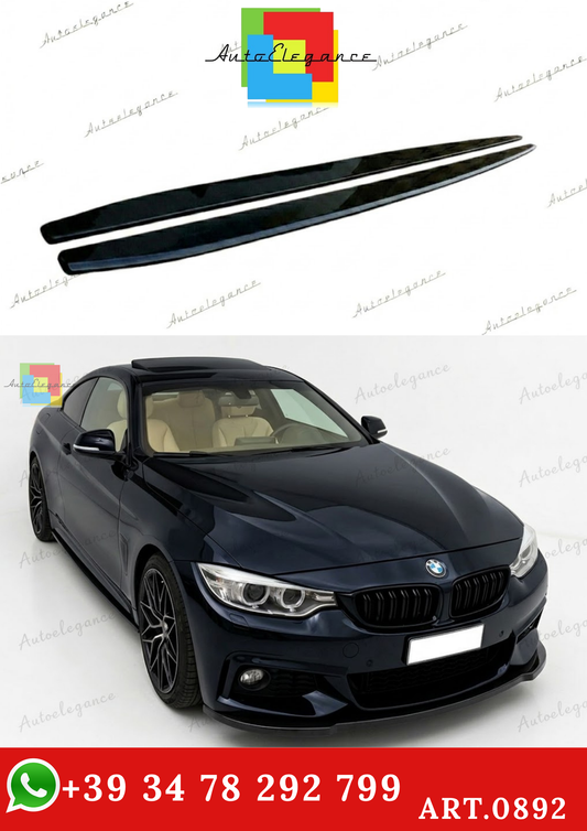 BMW 4 SERIES F32 F33 F36 SPLITTER UNDER SIDE SKIRTS ABS GLOSS BLACK BLADES. 