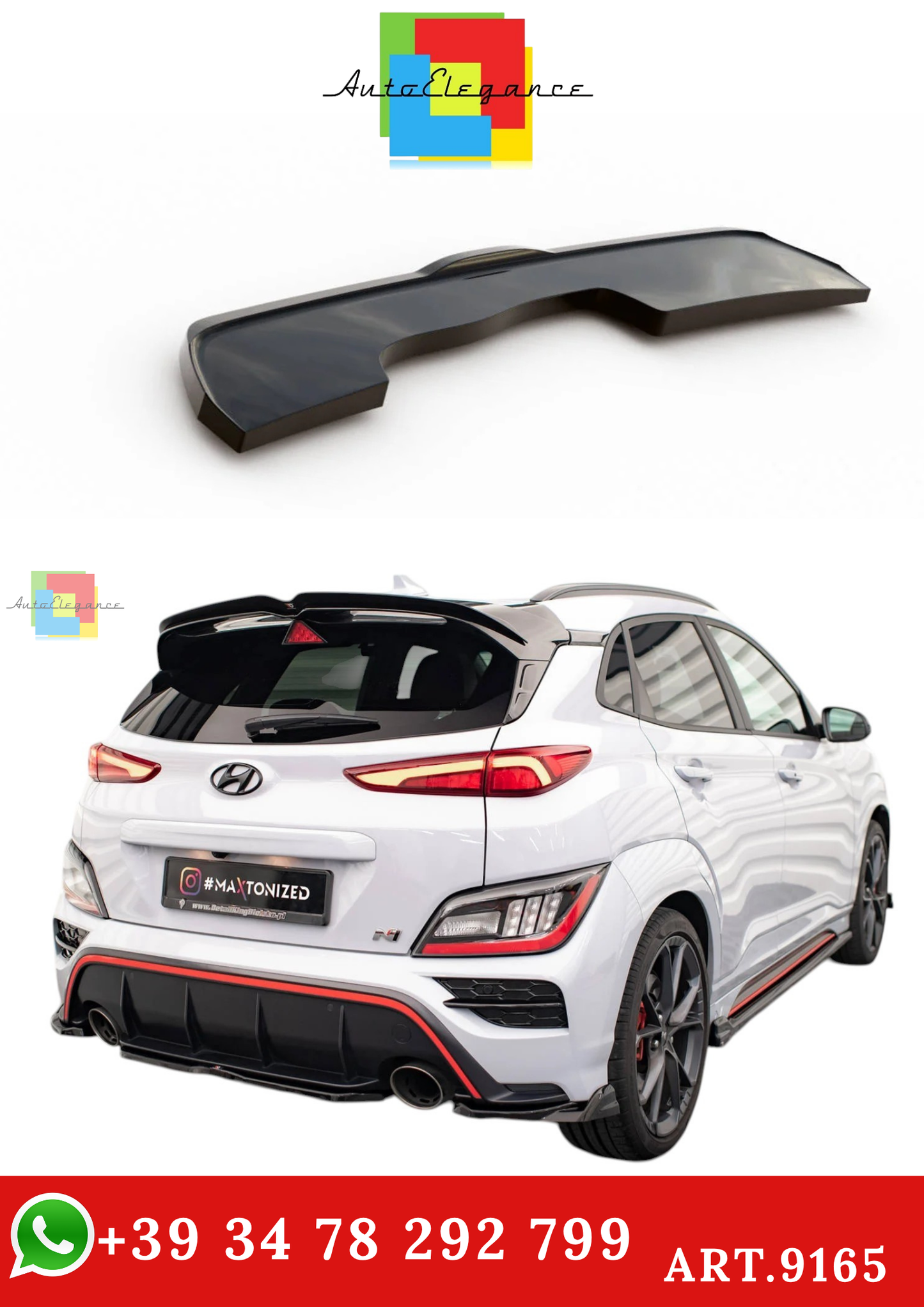 🔥ART.9165 SPLITTER POSTERIORE ADATTO PER HYUNDAI KONA N Mk1🔥