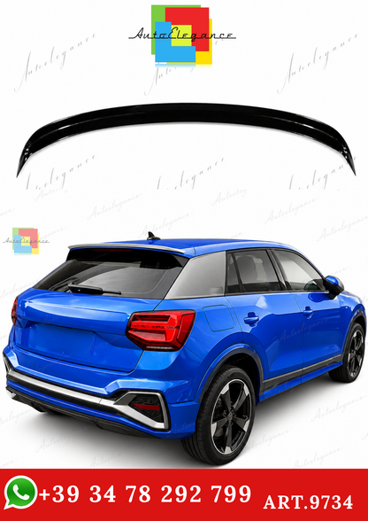 🔥ART.9734 SPOILER POSTERIORE PER TETTO AUDI Q2 NERO LUCIDO IN ABS / 16 - 20🔥