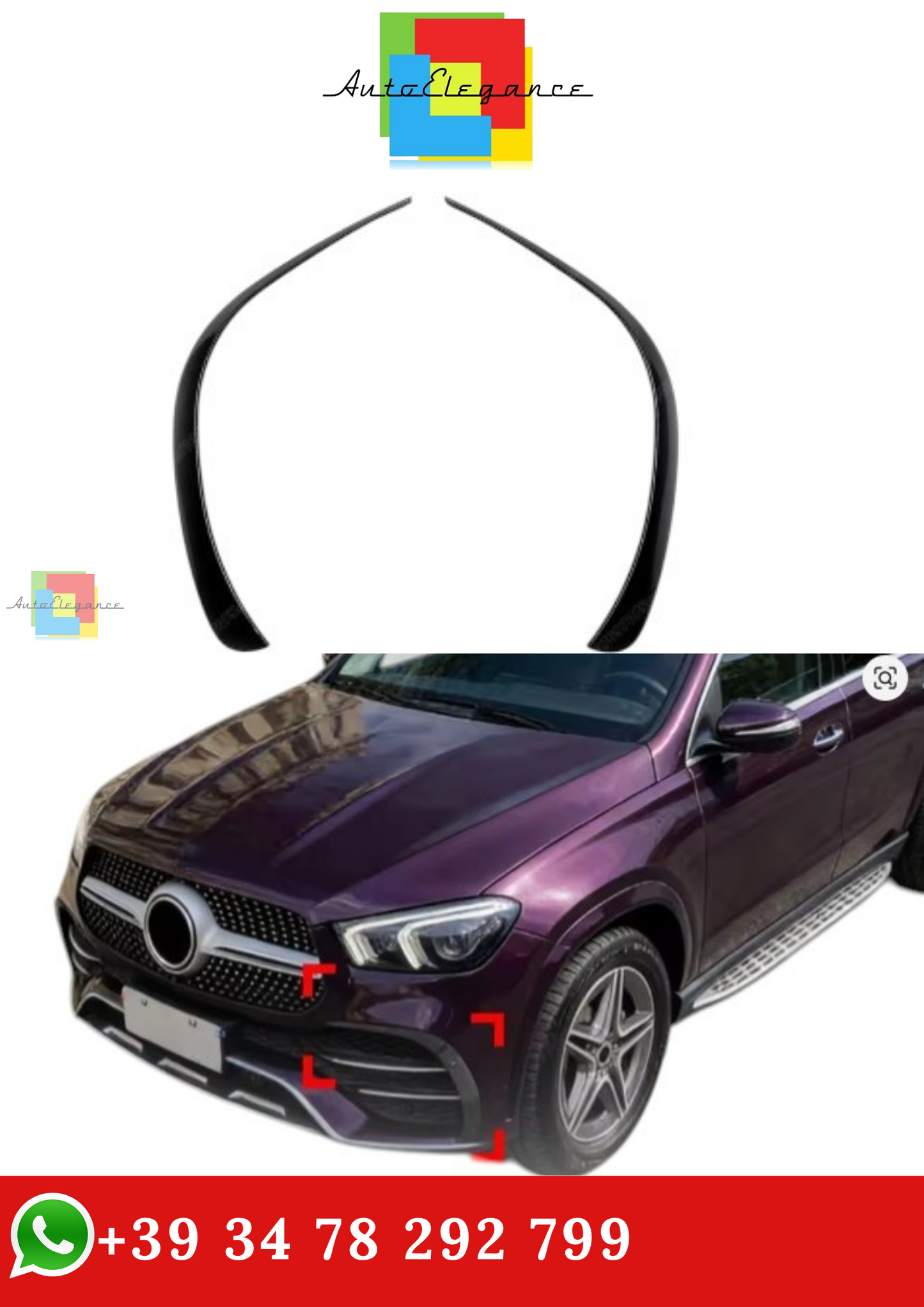 🔥KIT ANTERIORE SPLITTER FENDINEBBIA PER MERCEDES GLE W167 V167 AMG 20-23🔥