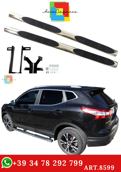 🔥ART.8599 BARRE LATERALI PEDANE INOX NISSAN QASHQAI J11 2014-2018🔥