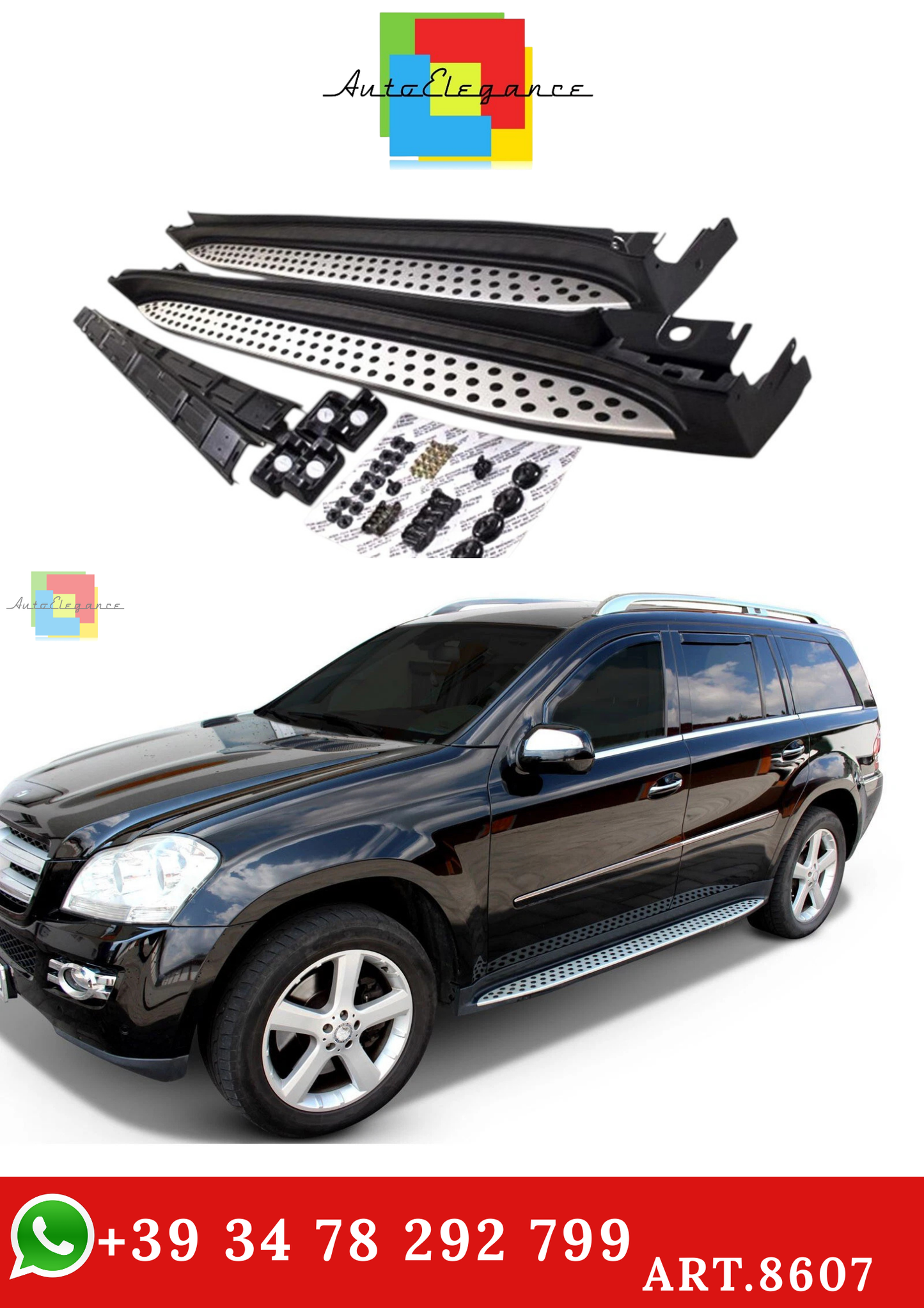 🔥ART.8607 PEDANE LATERALE SOTTOPORTA PER MERCEDES GL X164 2007-2013🔥