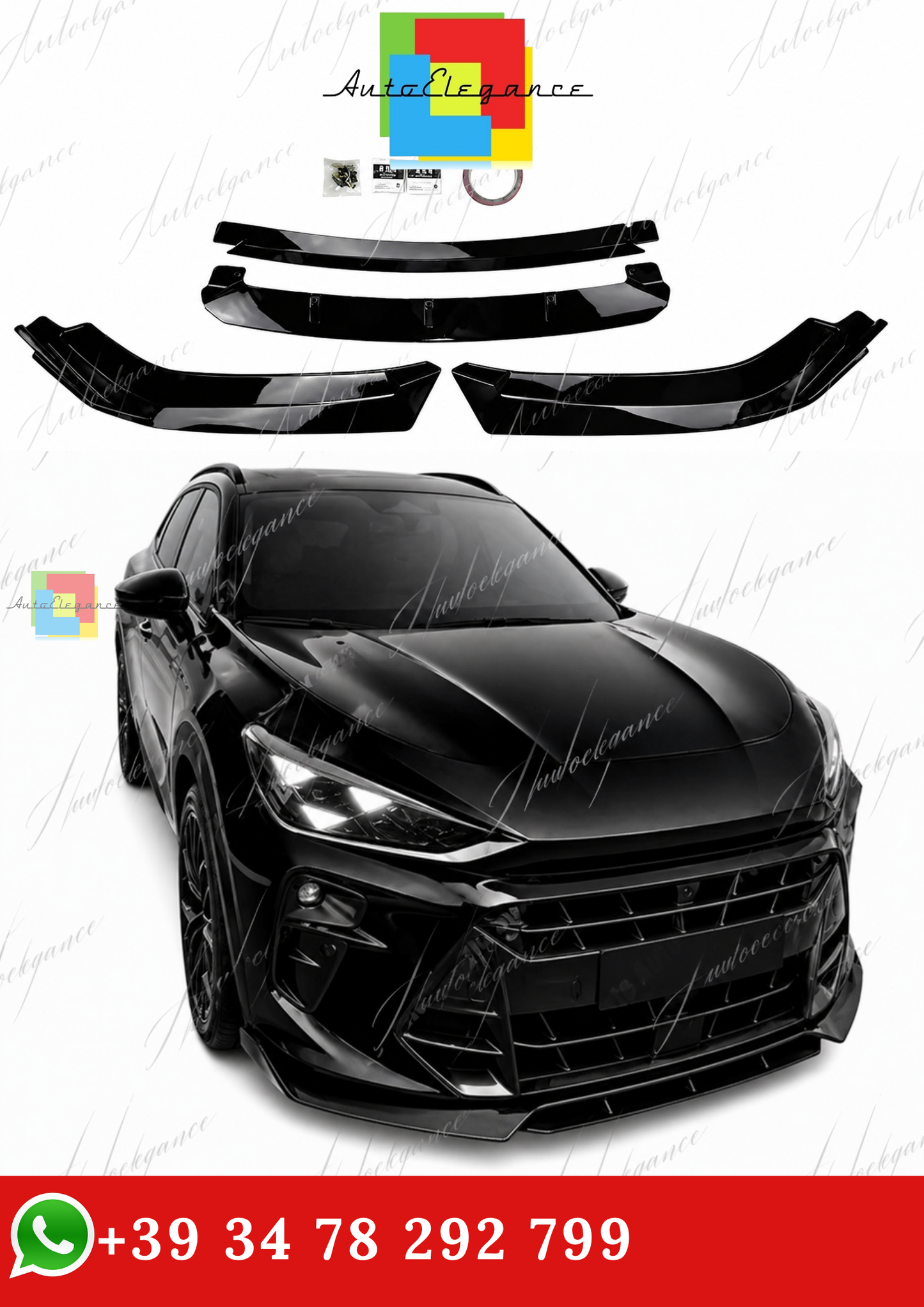 🔥SPLITTER ANTERIORE PER SEAT CUPRA TERRAMAR 24-26 NERO LUCIDO STILE SPORTIVO🔥
