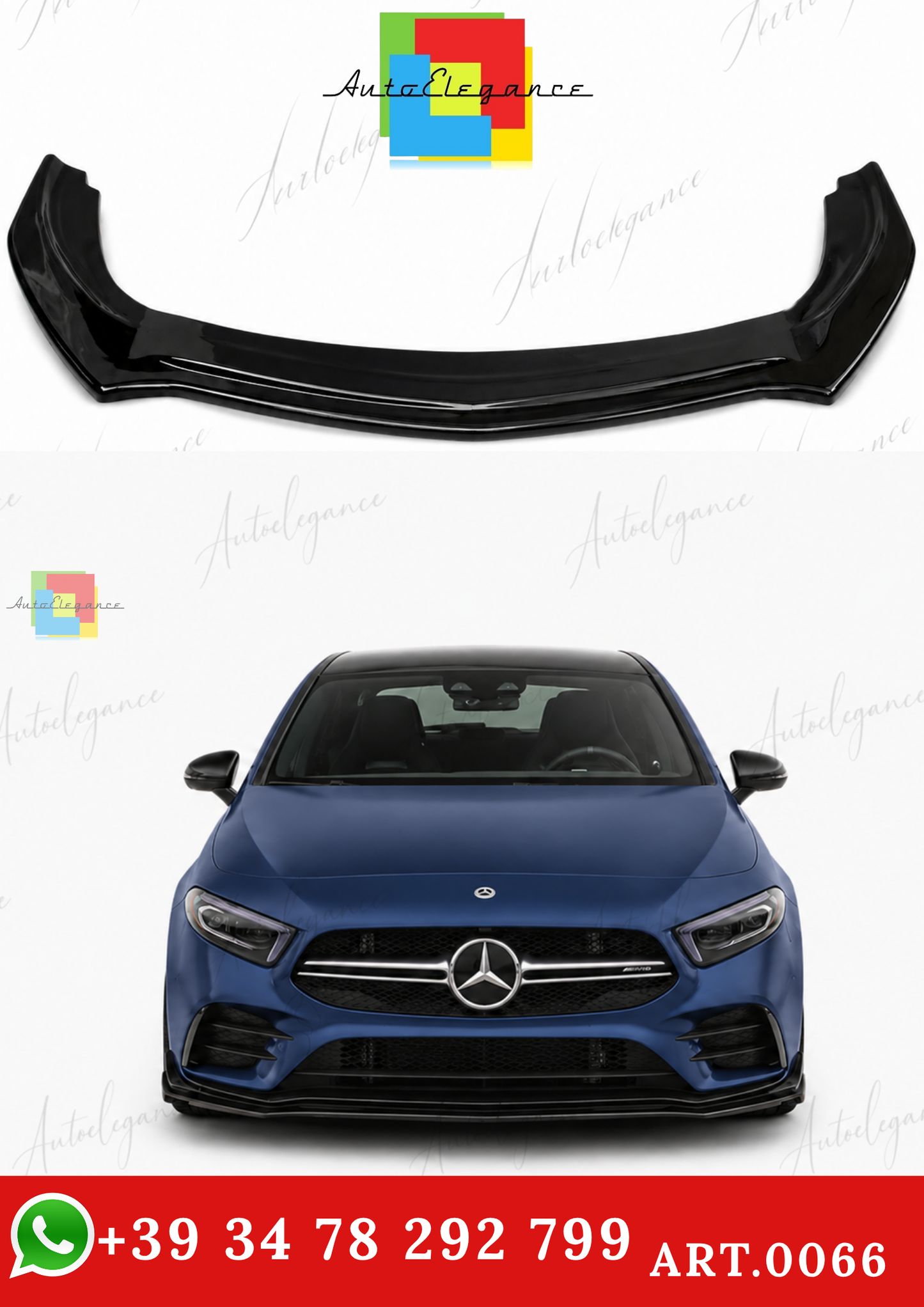 🔥ART.0066 SPLITTER ADATTO PER MERCEDES CLASSE A W177 AMG NERO LUCIDO🔥