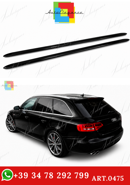🔥ART.0475 MINIGONNE LATERALI AUDI A4 B8 B8.5 SOTTOPORTA SLINE ABS NERO LUCIDO🔥
