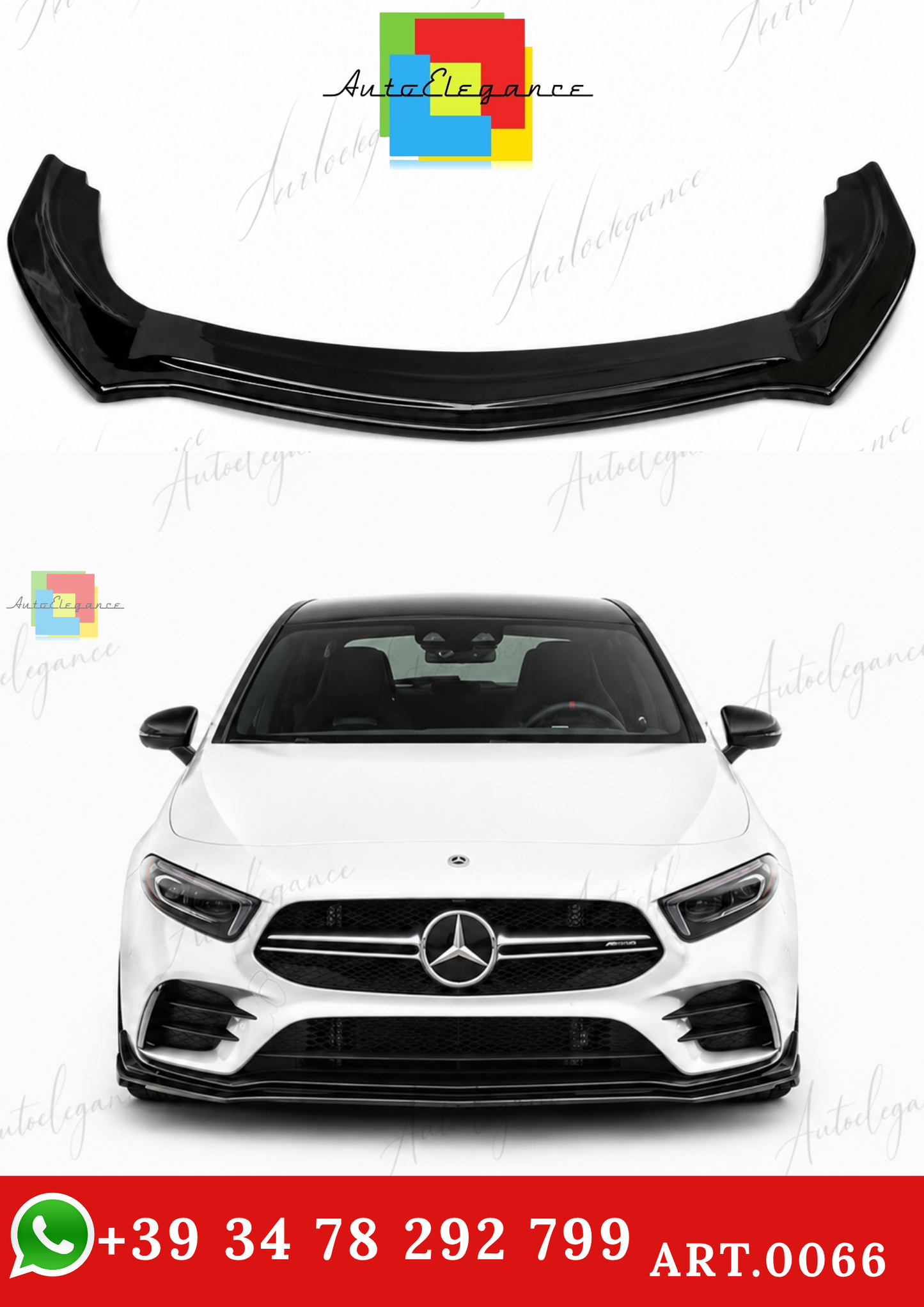 🔥ART.0066 SPLITTER ADATTO PER MERCEDES CLASSE A W177 AMG NERO LUCIDO🔥