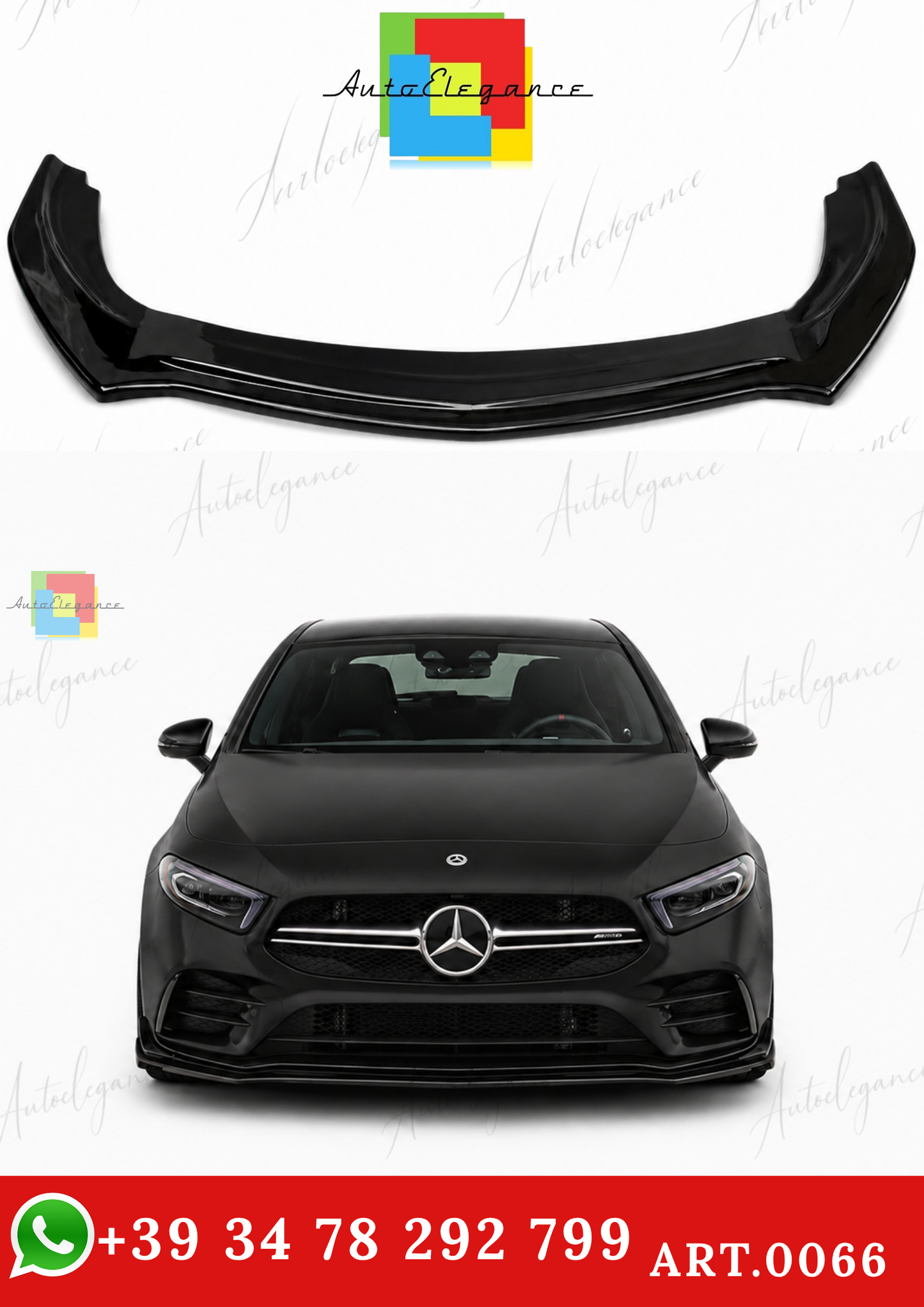 🔥ART.0066 SPLITTER ADATTO PER MERCEDES CLASSE A W177 AMG NERO LUCIDO🔥