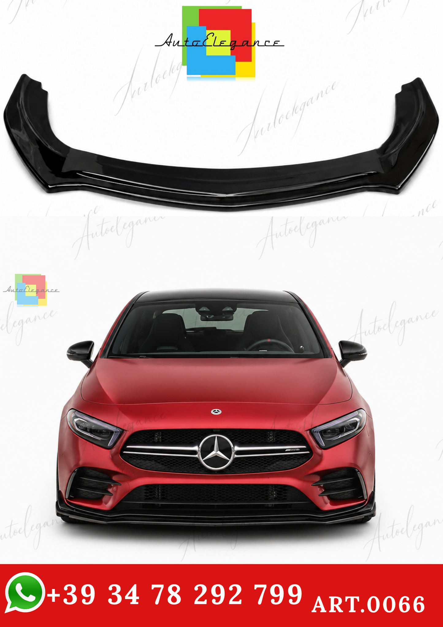 🔥ART.0066 SPLITTER ADATTO PER MERCEDES CLASSE A W177 AMG NERO LUCIDO🔥