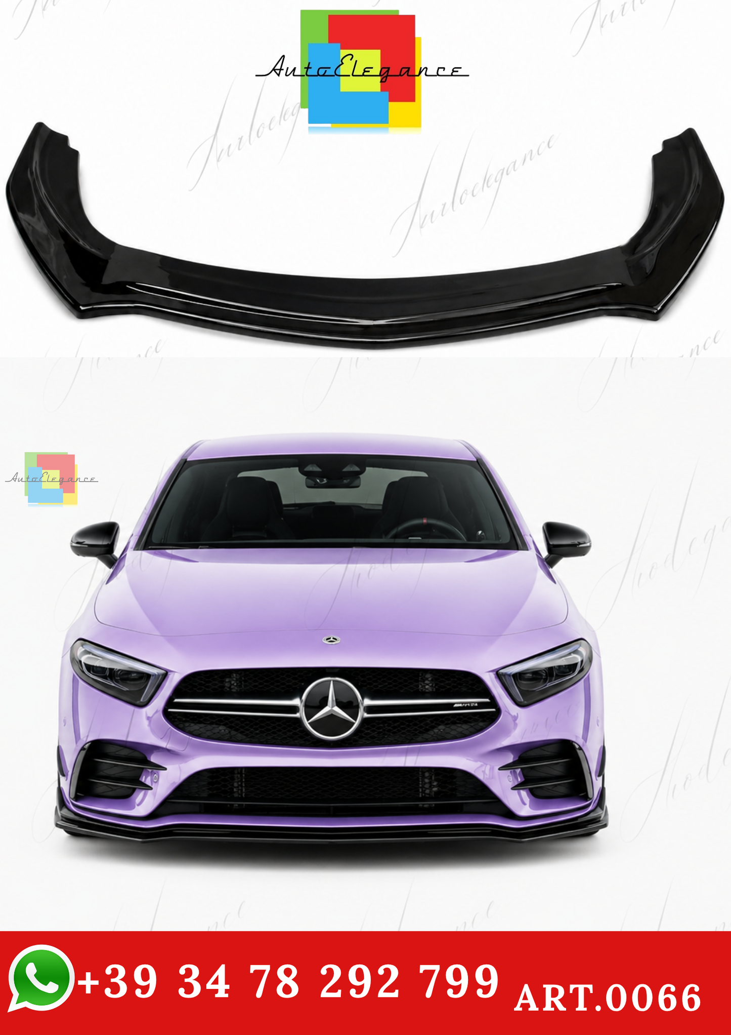 🔥ART.0066 SPLITTER ADATTO PER MERCEDES CLASSE A W177 AMG NERO LUCIDO🔥