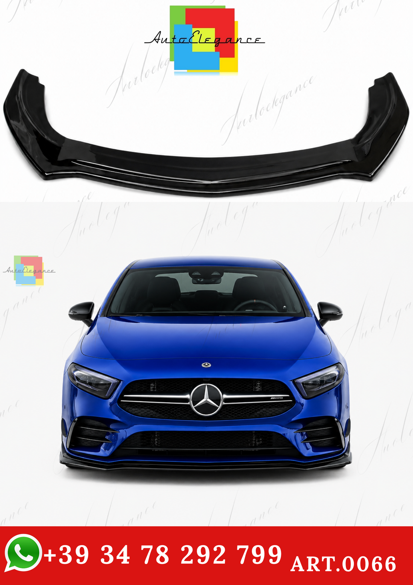 🔥ART.0066 SPLITTER ADATTO PER MERCEDES CLASSE A W177 AMG NERO LUCIDO🔥