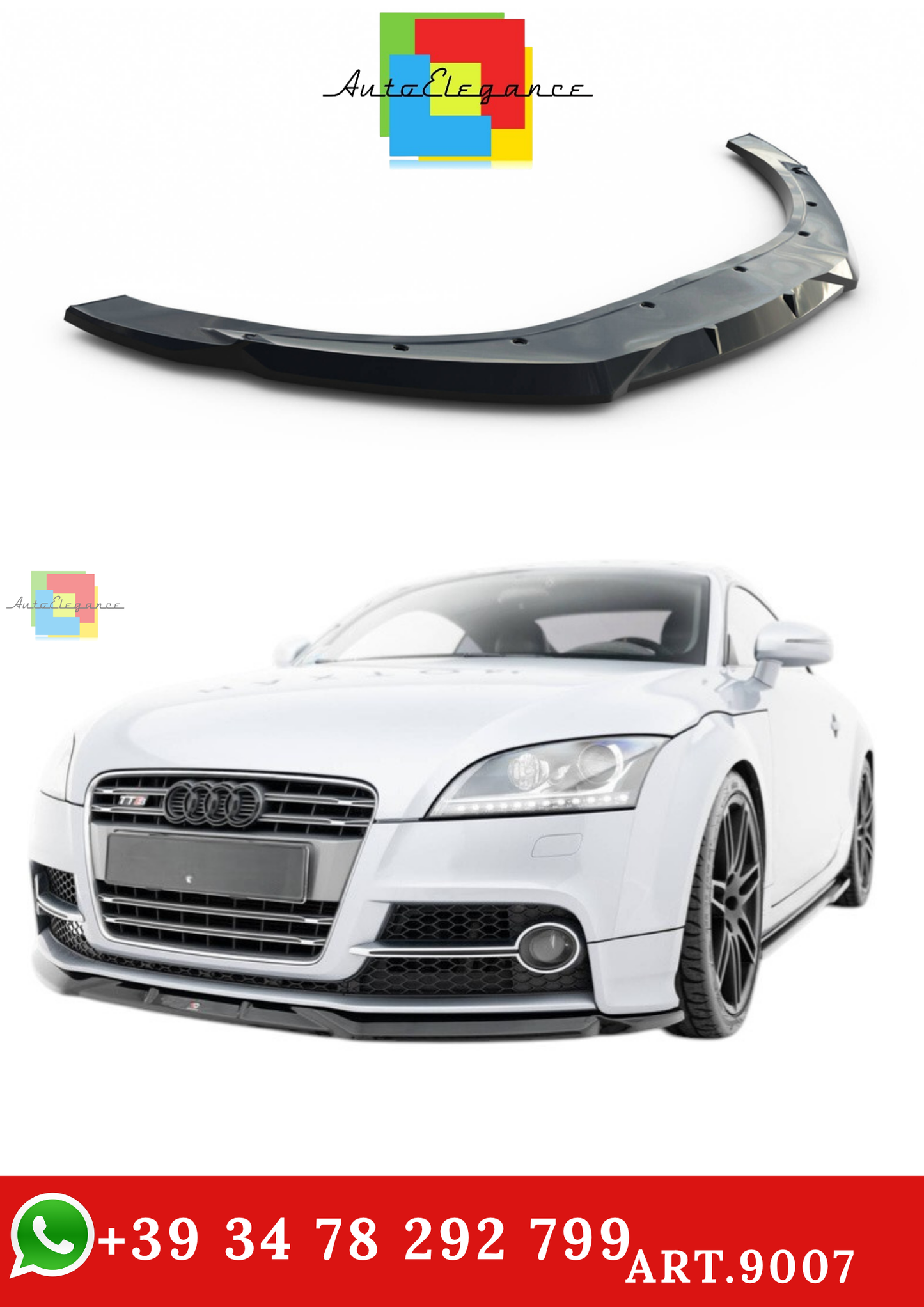 🔥ART.9007 SPLITTER ANTERIORE V.2 ADATTO PER AUDI TT S / TT S-LINE 8J FACELIFT🔥