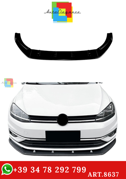 🔥ART.8637 SPLITTER ANTERIORE NERO LUCIDO PER VW GOLF MK7.5 R GTD GTI TSI TDI 🔥