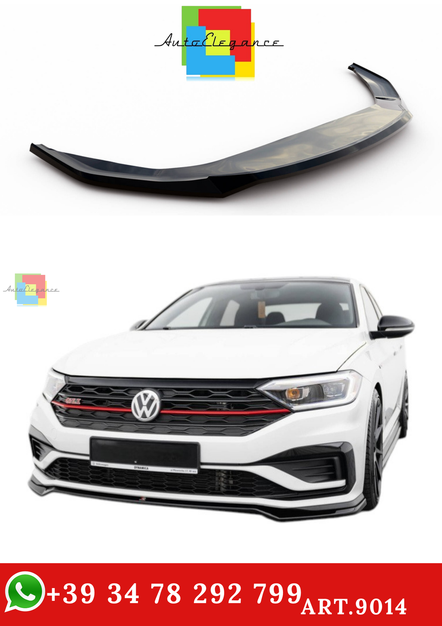 🔥ART.9014 SPLITTER ANTERIORE V.2 ADATTO PER VW JETTA GLI Mk7🔥