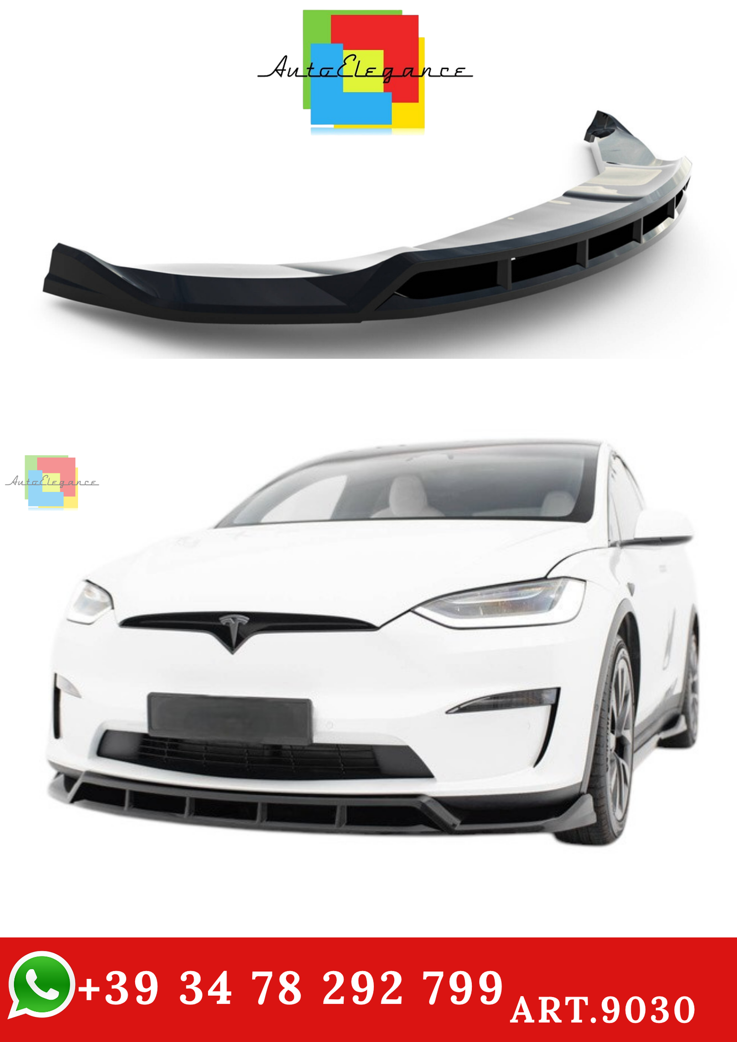 🔥ART.9030 SPLITTER ANTERIORE V.3 ADATTO PER TESLA MODEL X Mk1 FACELIFT🔥