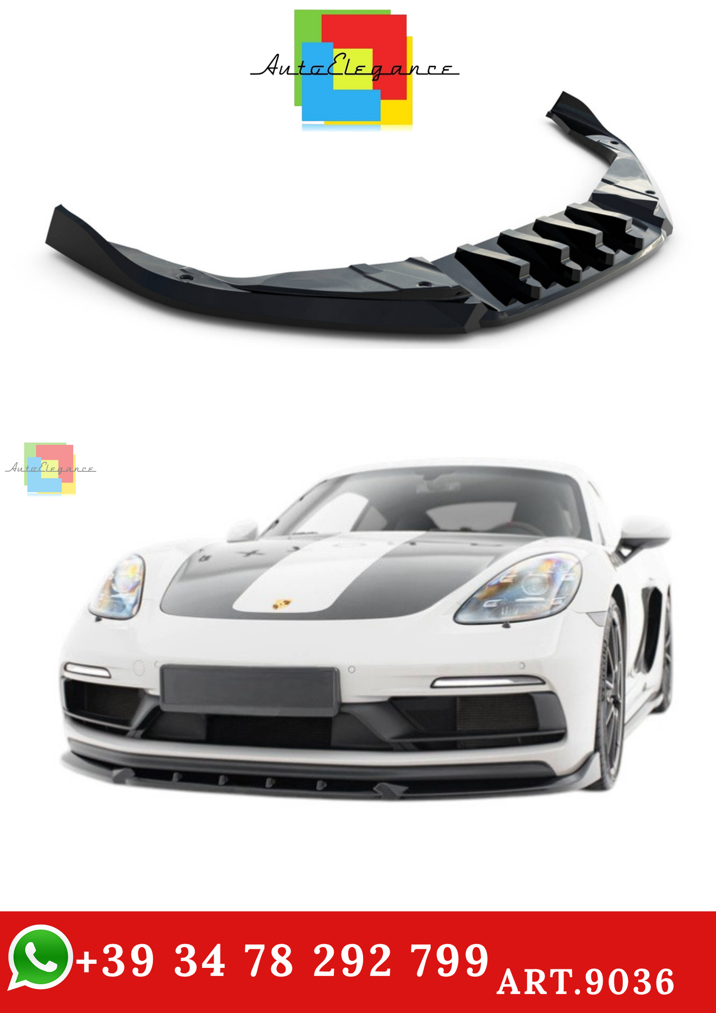 🔥ART.9036 SPLITTER ANTERIORE V.2 ADATTO PER PORSCHE 718 CAYMAN GTS 982c🔥