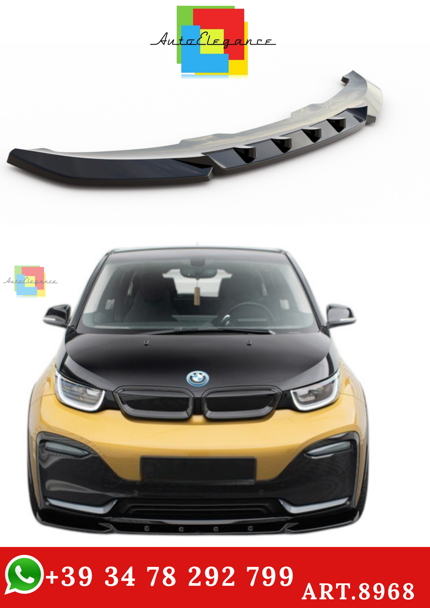 🔥ART.8968 SPLITTER ANTERIORE V.2 ADATTO PER BMW i3 S Mk1 FACELIFT🔥