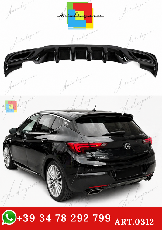🔥ART.0312 DIFFUSORE ADATTO PER OPEL ASTRA K 2015-2021 LOOK SPORT NERO LUCIDO🔥