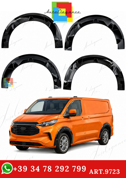 🔥ART.9723 SET PARAFANGHI NERO LUCIDO ABS PER FORD TOURNEO TRANSIT CUSTOM 2023🔥