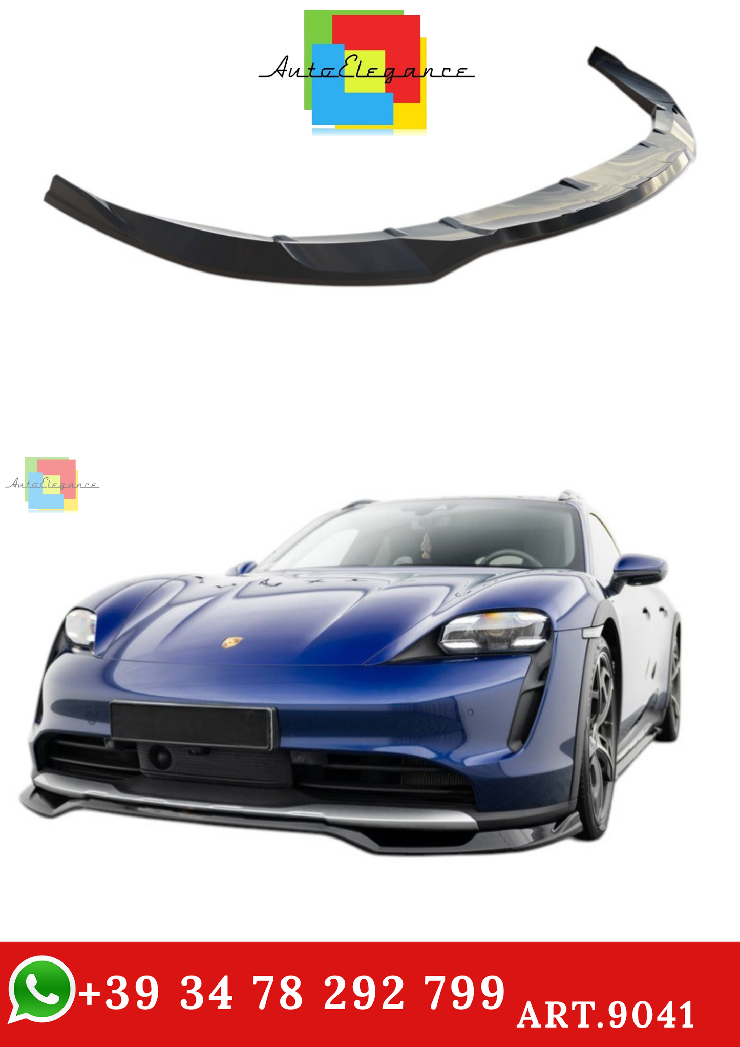 🔥ART.9041 SPLITTER ANTERIORE ADATTO PER PORSCHE TAYCAN CROSS TURISMO 4S🔥