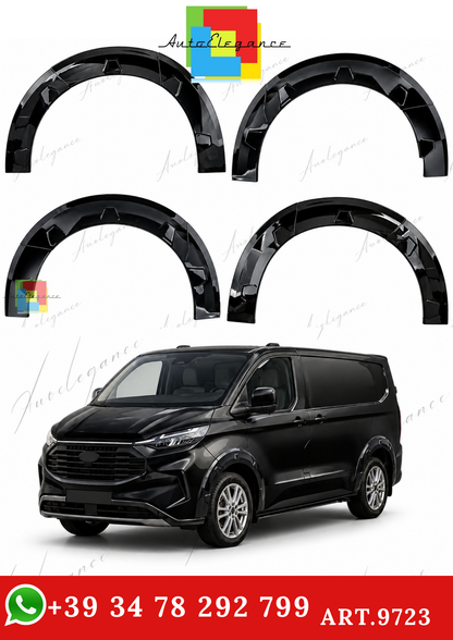 🔥ART.9723 SET PARAFANGHI NERO LUCIDO ABS PER FORD TOURNEO TRANSIT CUSTOM 2023🔥