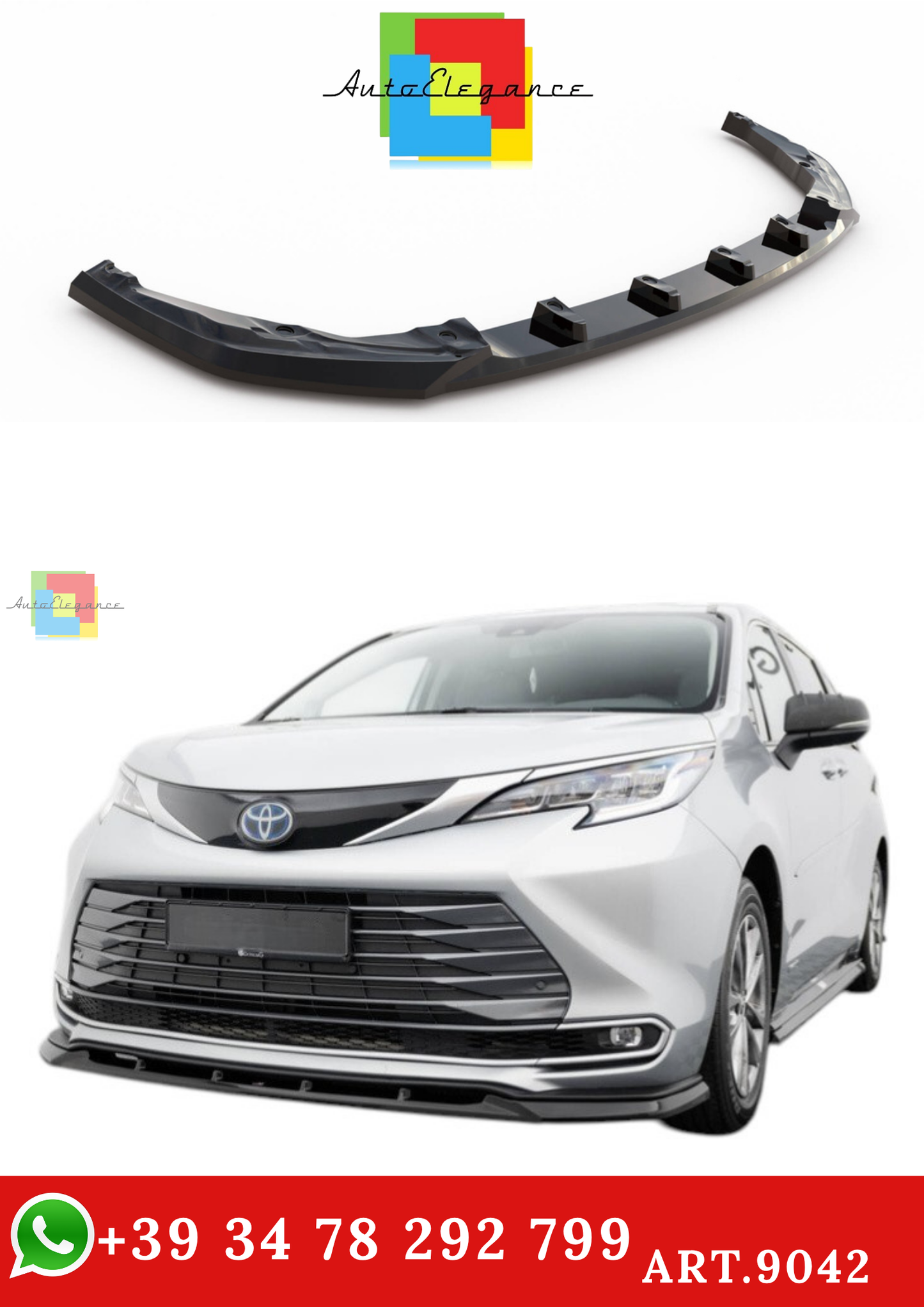 🔥ART.9042 SPLITTER ANTERIORE ADATTO PER  TOYOTA SIENNA BLU MKC🔥