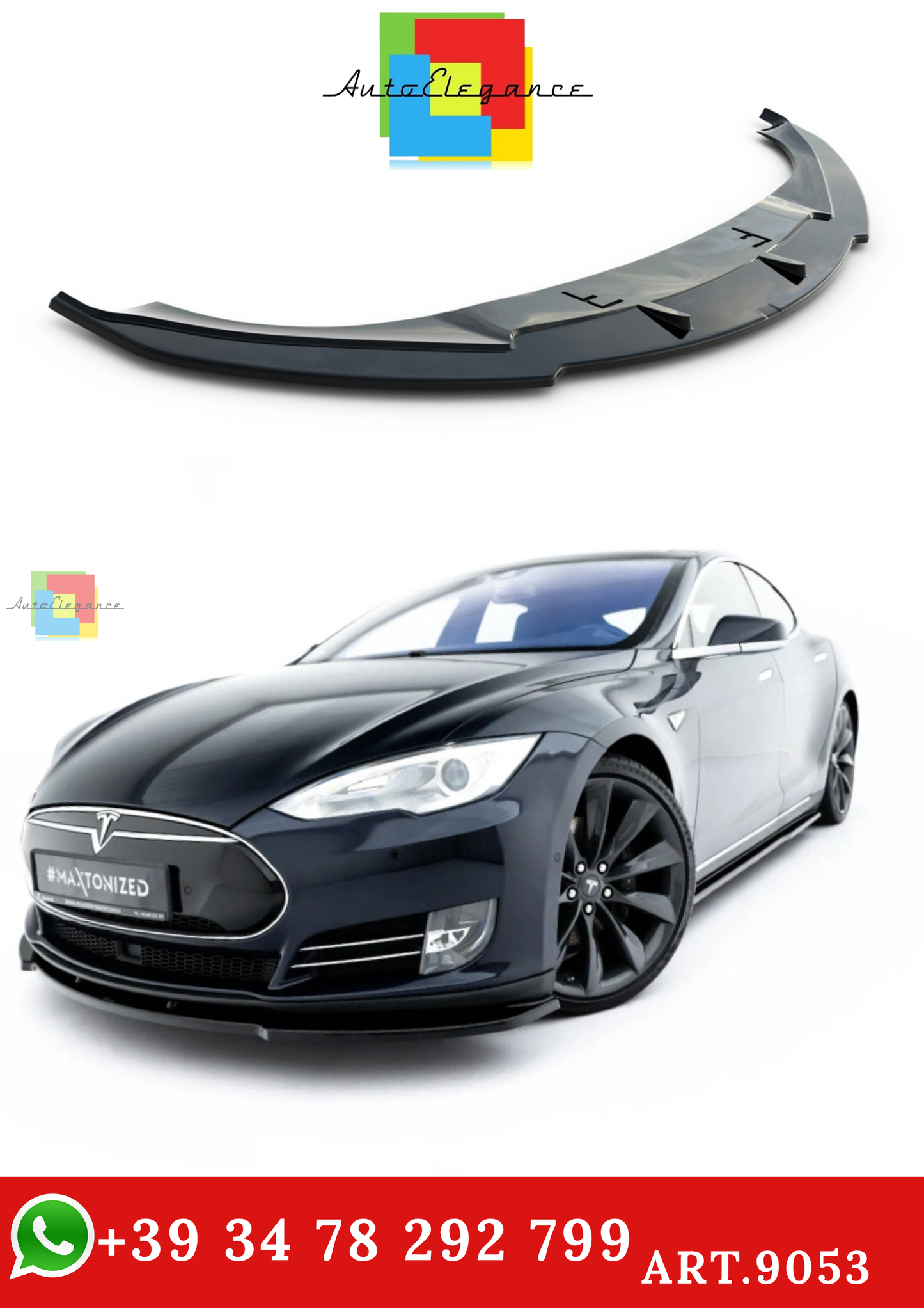 🔥ART.9053 SPLITTER ANTERIORE ADATTO PER V.2 TESLA MODEL S Mk1🔥
